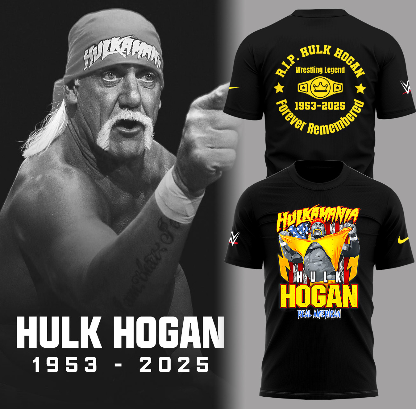 Hulk Hogan Real American 1953-2025 T-Shirt Forever Remembered Best Gift For Wrestling Fans