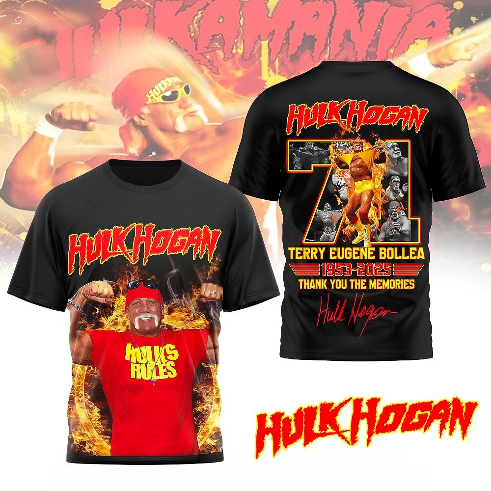 Hulk Hogan Terry Eugene Bollea 1953 2025 T Shirt Thank You For The Memories Best Gift For Fans