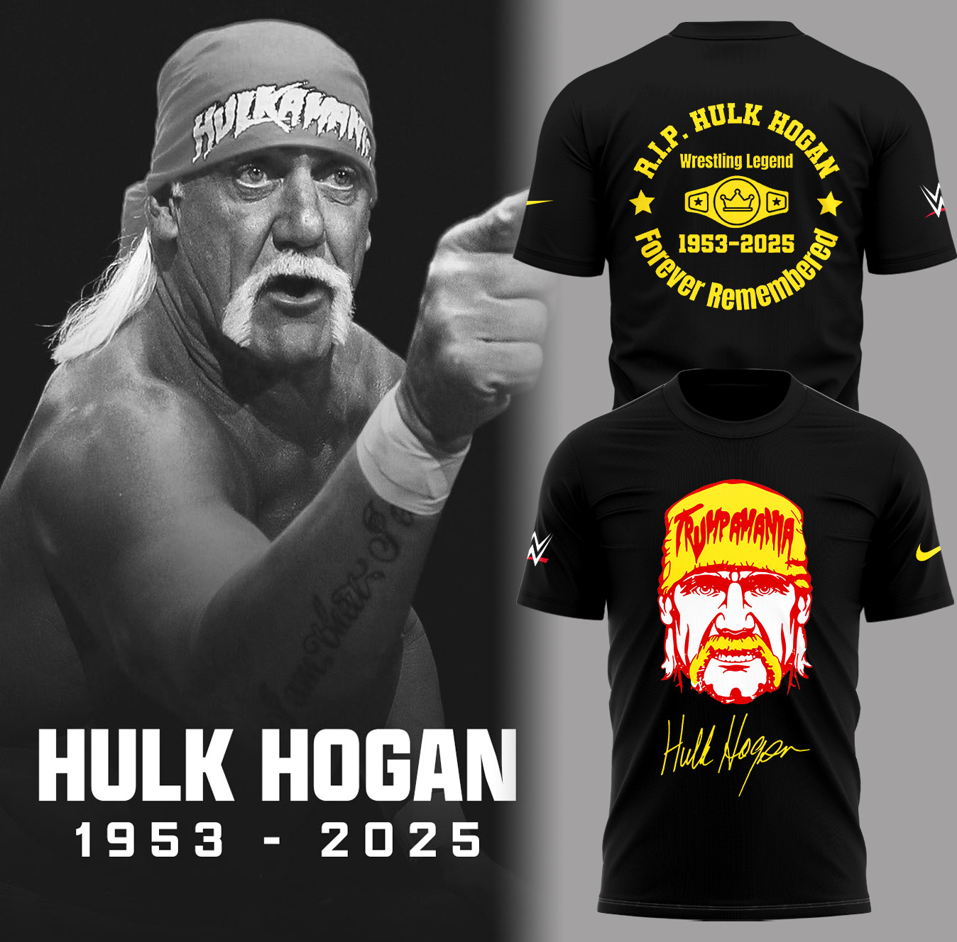 Hulk Hogan Wrestling Legend 1953-2025 T-Shirt Forever Remembered Best Gift For Fans