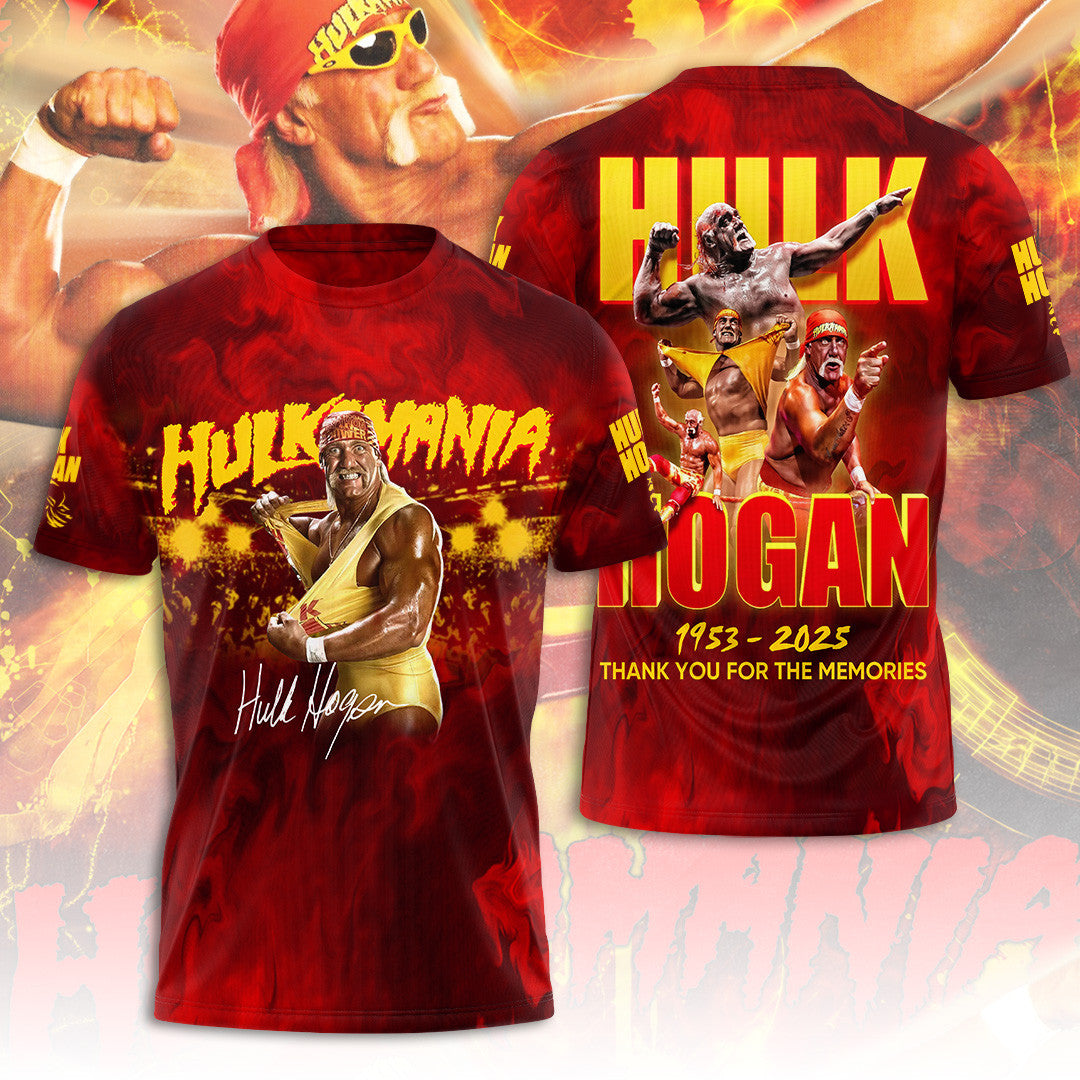 Hulkamania Hulk Hogan Thank You For The Memories T-Shirt RIP Hulk Hogan Shirt Fan Gifts Hulkamania Hulk Hogan Thank You For The Memories T-Shirt RIP Hulk Hogan Shirt Fan Gifts