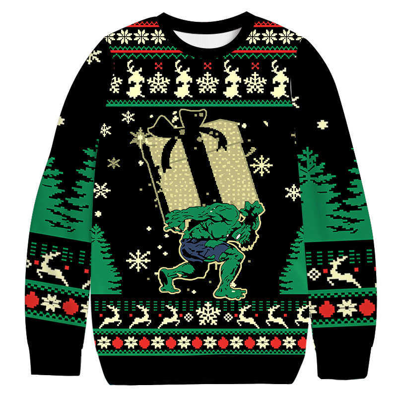 Hulkl Christmas Ugly Sweatshirt Holiday Lounge Wear Top Gift Ideas