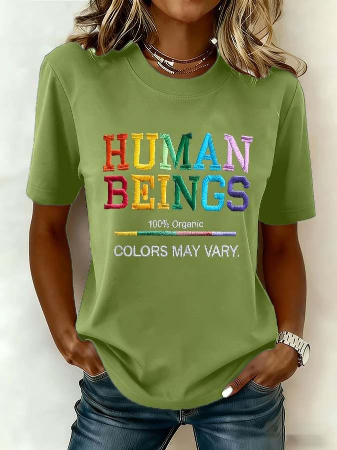 Human Beings 100 Organic Colors May Vary T-Shirt LGBT Support Apparel Gift Ideas 1