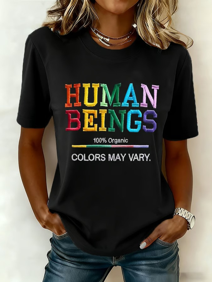 Human Beings 100 Organic Colors May Vary T-Shirt LGBT Support Apparel Gift Ideas 2