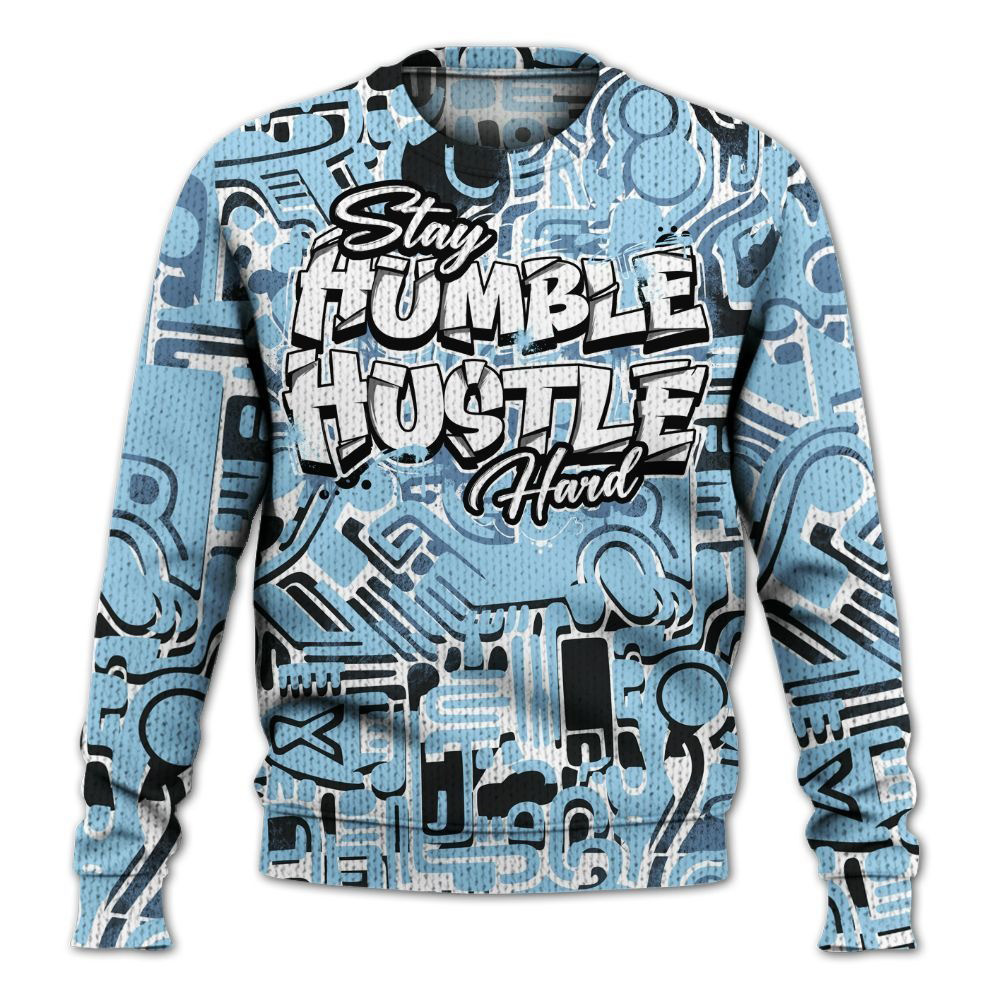 Humble Hustle Doodle Retro Knitted Sweater Gift For New Boyfriend