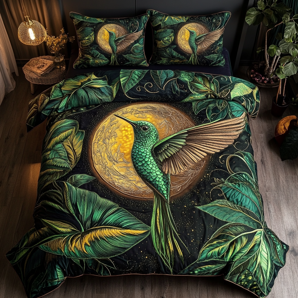 Humming Breeze Quilted Bedding Set Holiday Duvet Covers The Hummingbird Gift