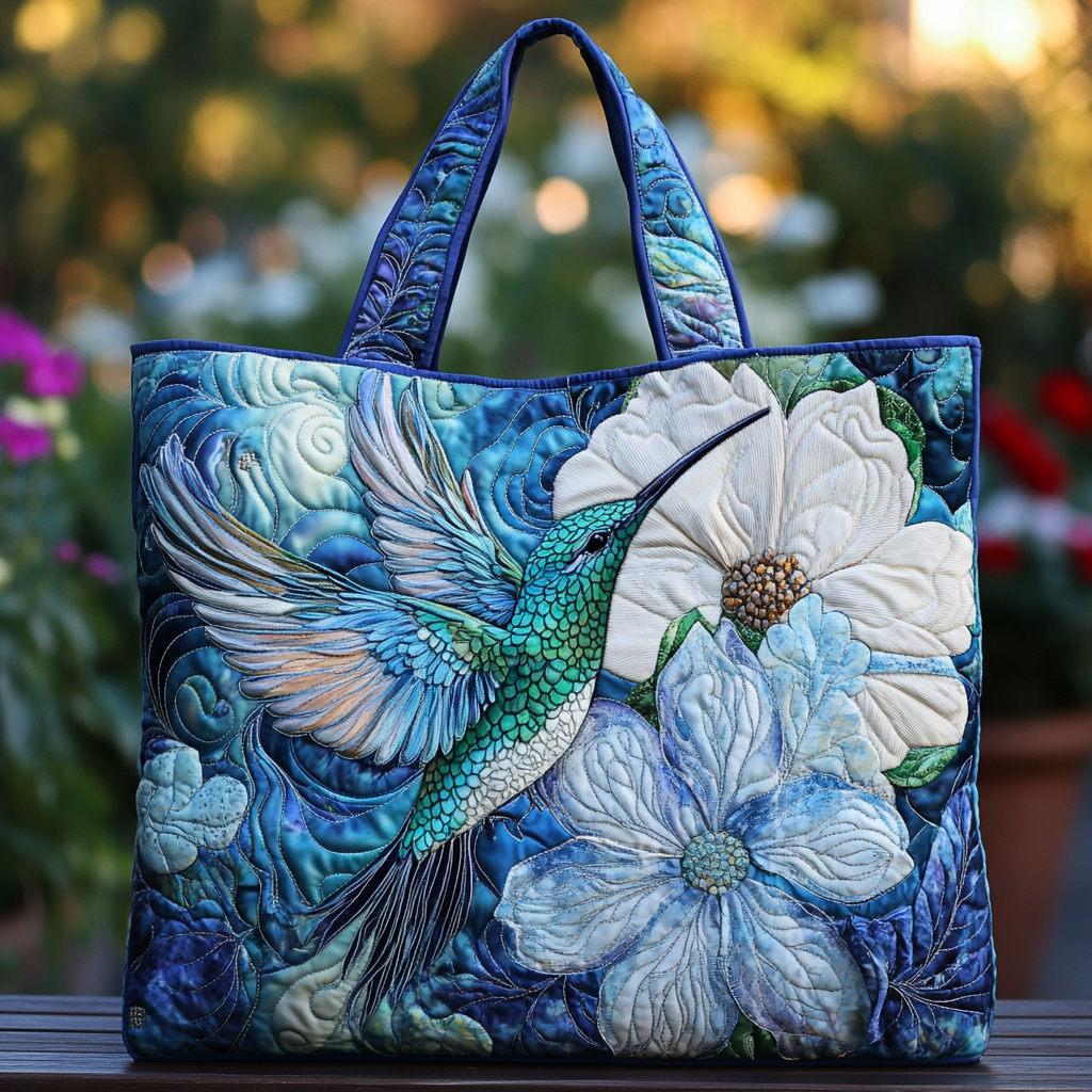 Hummingbird Beauty Quilted Tote Bag Hummingbird Gifts For Him