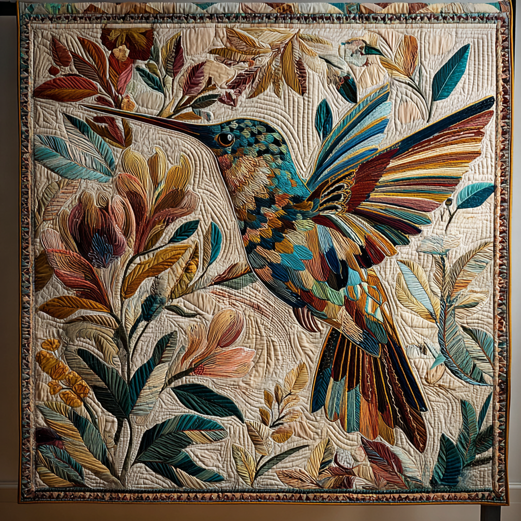 Hummingbird Bliss Quilted Blanket Bedroom Xmas Decor Presents For Horse Owners