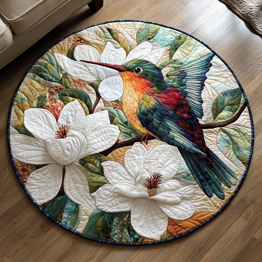 Hummingbird Bliss Quilted Round Mat Entryway Decor Hummingbird Gifts For Grandma