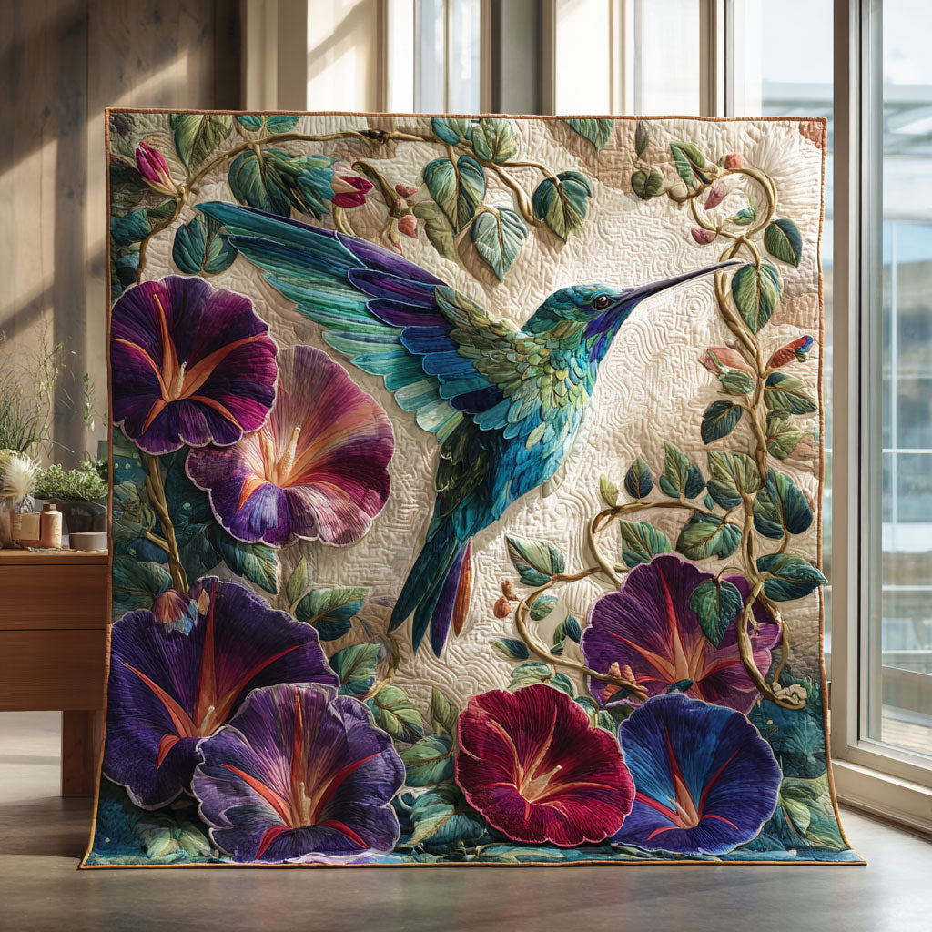 Hummingbird Blossom Charm Quilted Blanket Christmas Throw Blanket Christmas Gift Ideas For Nana