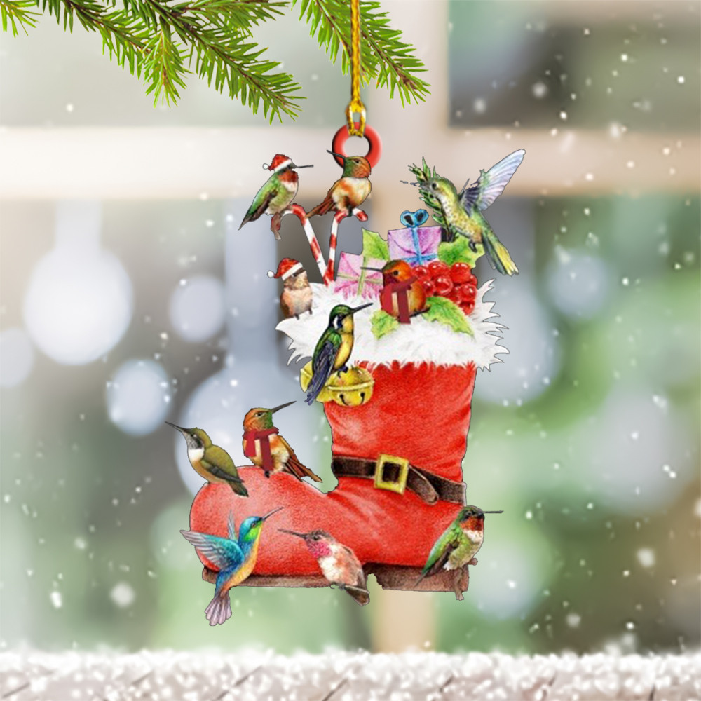 Hummingbird Boot Christmas Ornament Hummingbird Xmas Ornaments For Tree Decorations