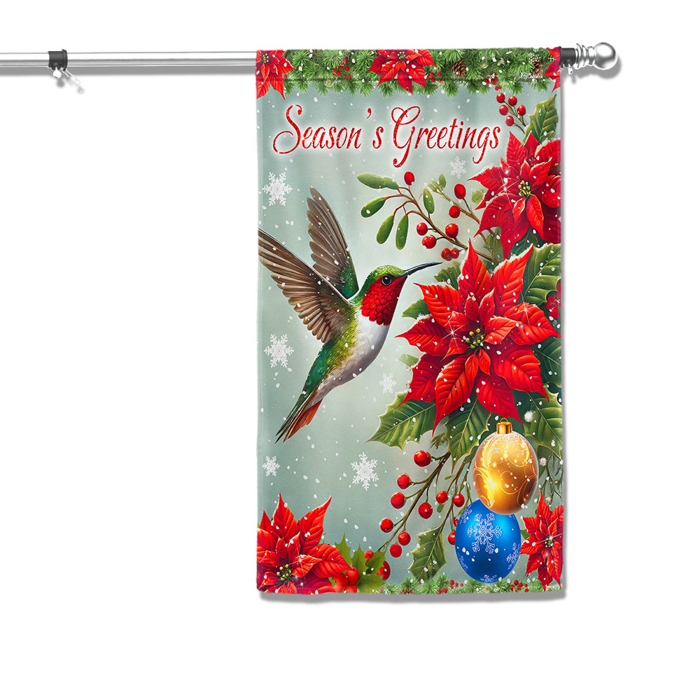 Hummingbird Christmas Season S Greetings Flag