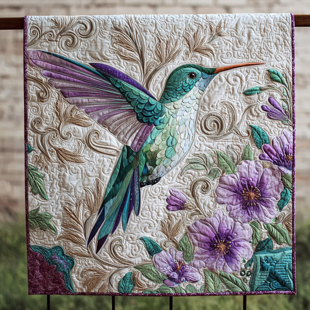 Hummingbird Escape Quilted Blanket Winter Decor Blanket Best Christian Gifts