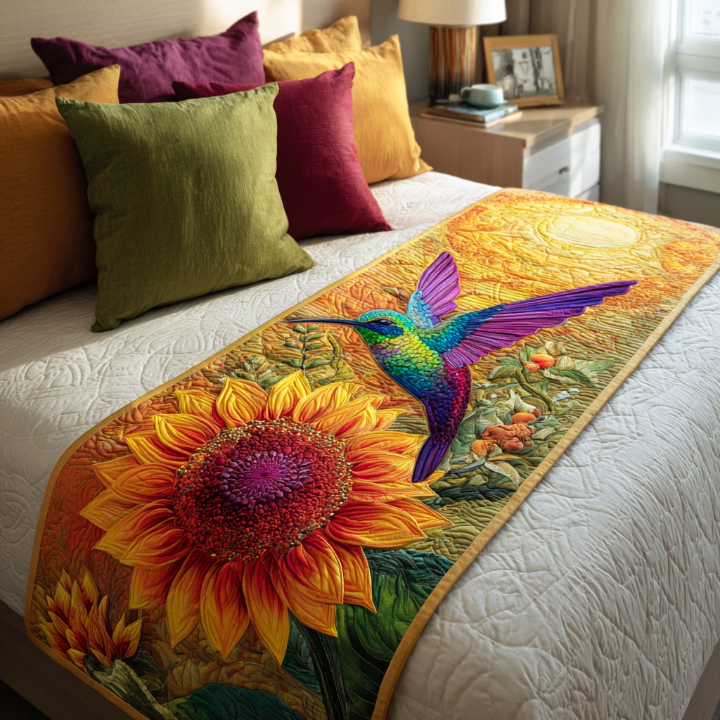Hummingbird Garden Quilted Bed Runner Bed Decor Ideas Hummingbird Themed Gifts