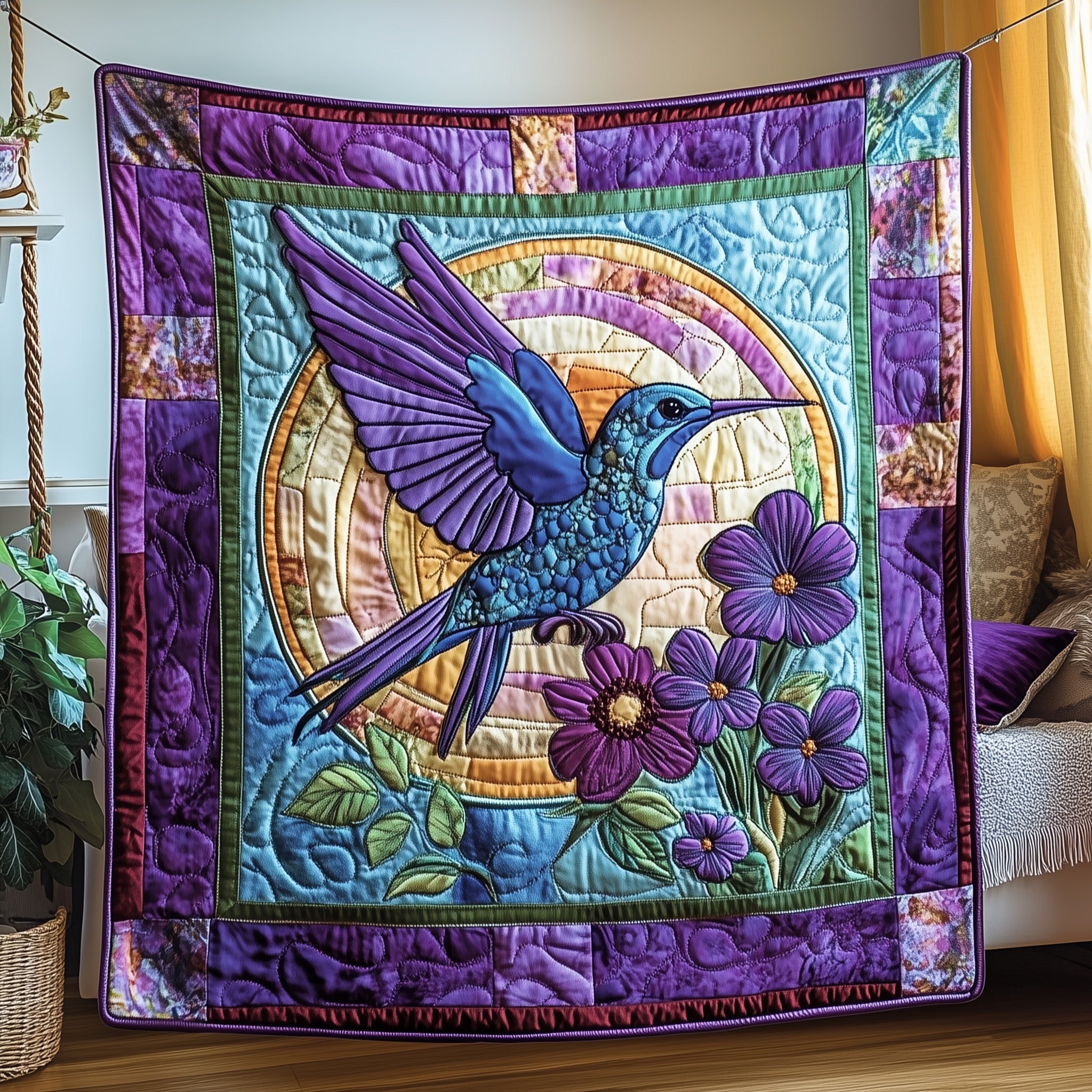 Hummingbird Garden Quilted Blanket Sofa Throw BlanketHummingbird Gift Ideas  Christmas