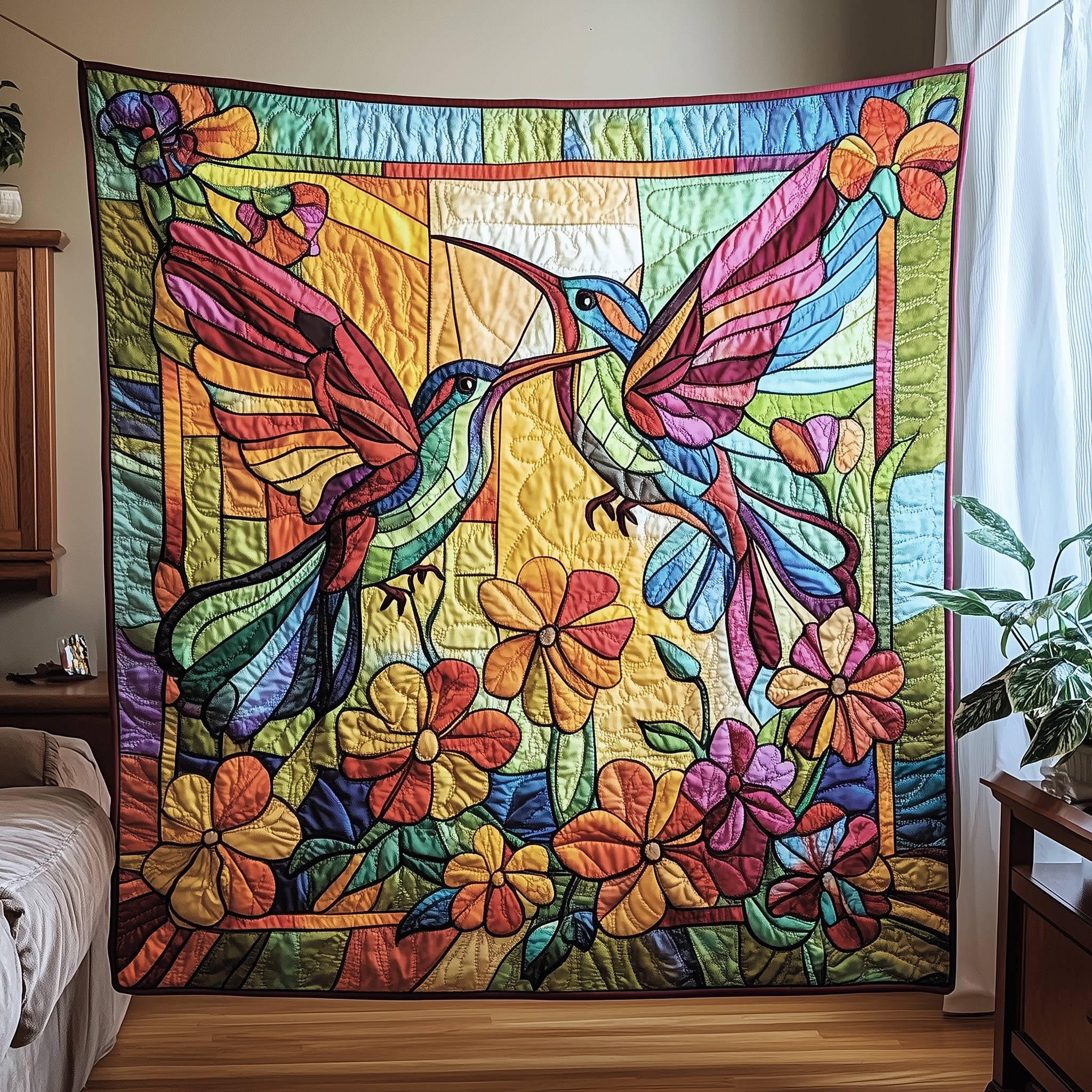 Hummingbird Garden Quilted Blanket Sofa Throw BlanketHummingbird Gifts For Mom
