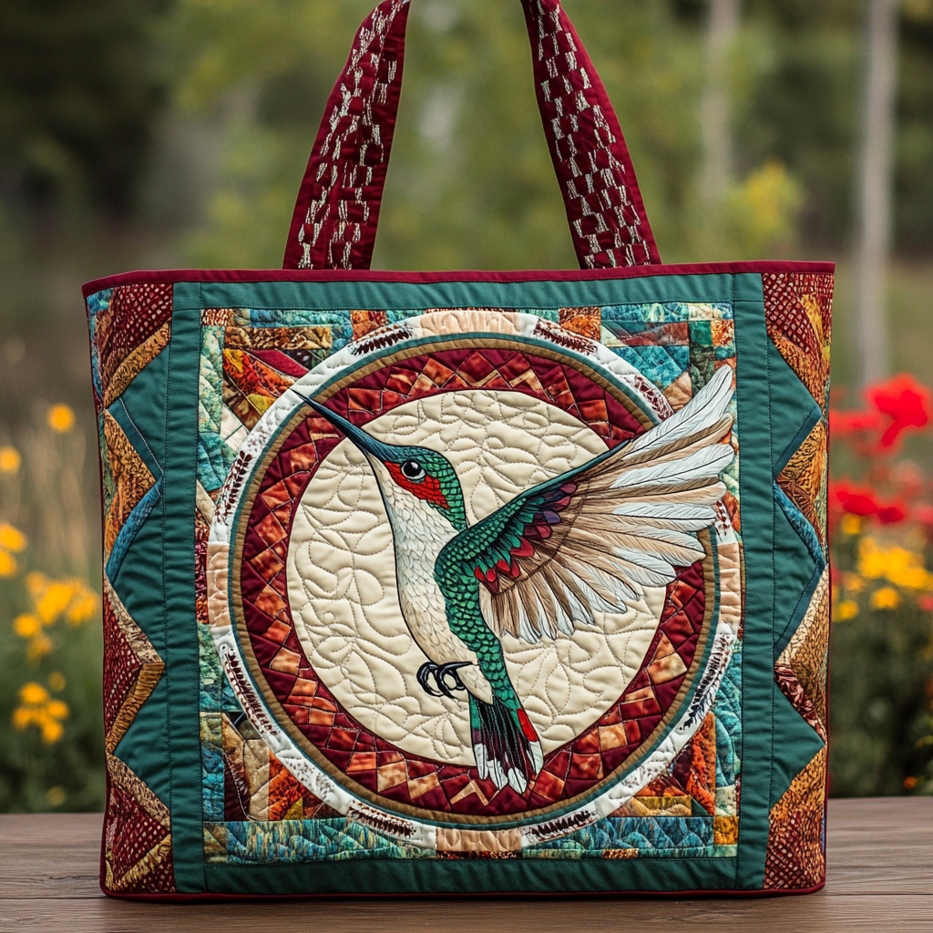 Hummingbird Garden Quilted Tote Bag Hummingbird Gifts For Grandma