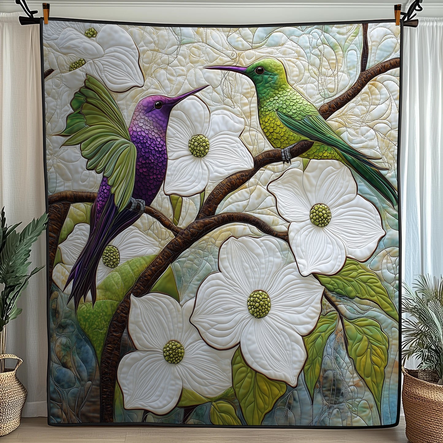 Hummingbird Grace Quilted Blanket Cute Cozy BlanketHummingbird Stuff To Buy