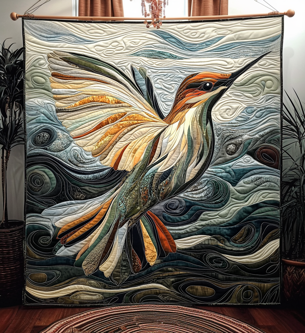 Hummingbird Grace Quilted Blanket Gifts For Hummingbird Lovers