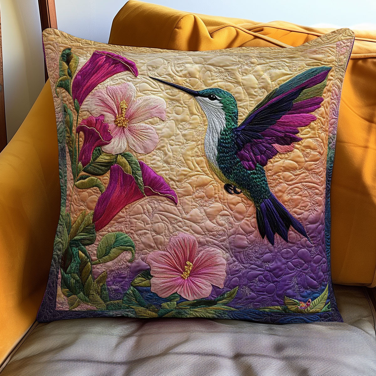 Hummingbird Haven Quilt Pillow Case Best Pillow Case Gift Idea for Relaxing Sleep