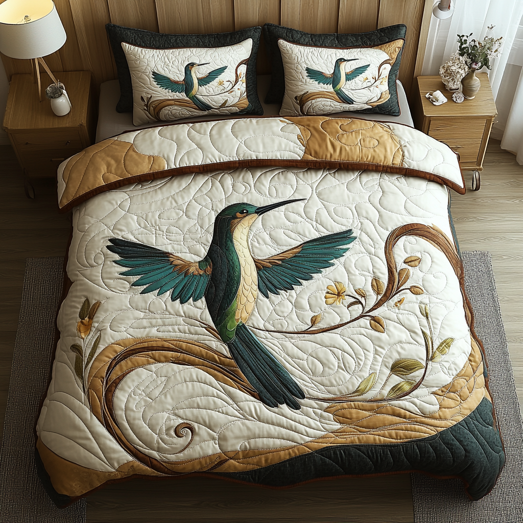 Hummingbird Haven Quilted Bedding Set Bed Decor Ideas Hummingbird Gifts For Grandma
