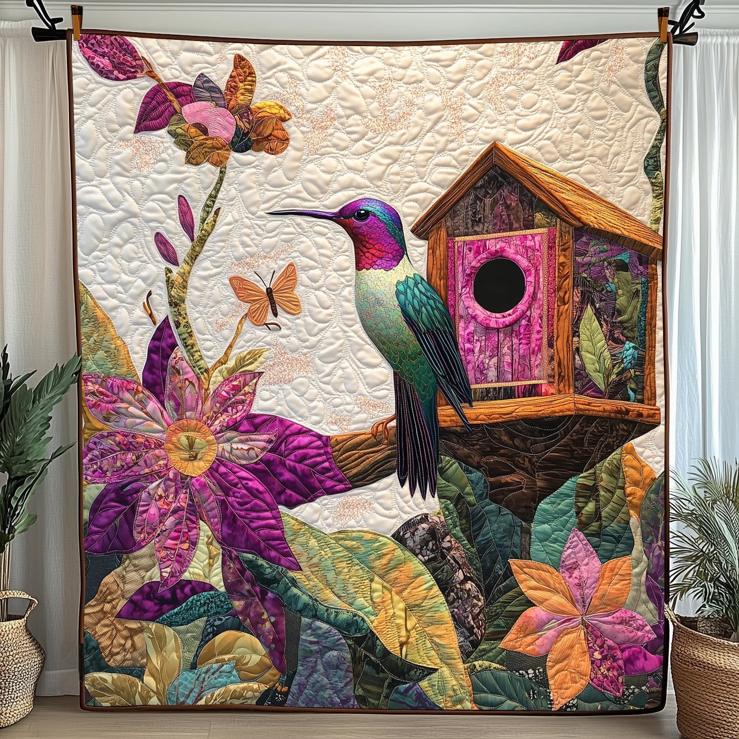 Hummingbird Haven Quilted Blanket Cute Cozy BlanketGreat Hummingbird Lover Gift Ideas