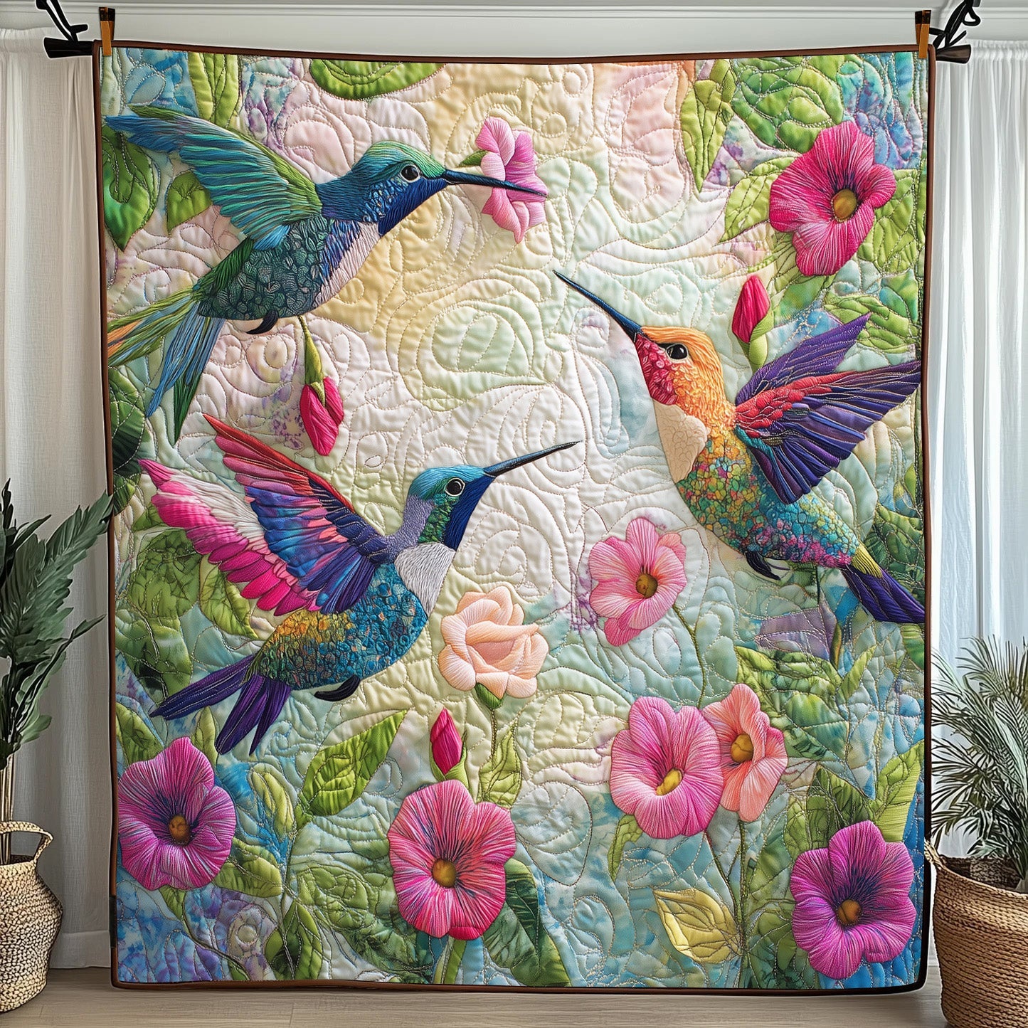 Hummingbird Haven Quilted Blanket Cute Cozy BlanketHummingbird Gift Ideas  Christmas