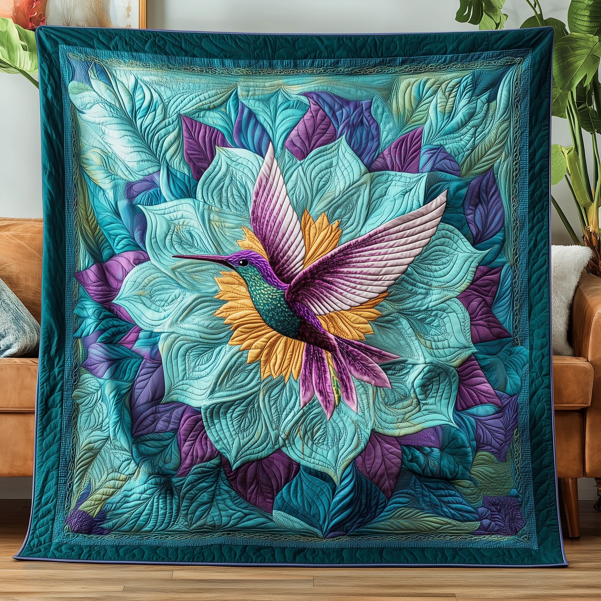 Hummingbird Haven Quilted Blanket Nice Throw BlanketHummingbird Gifts For Dad