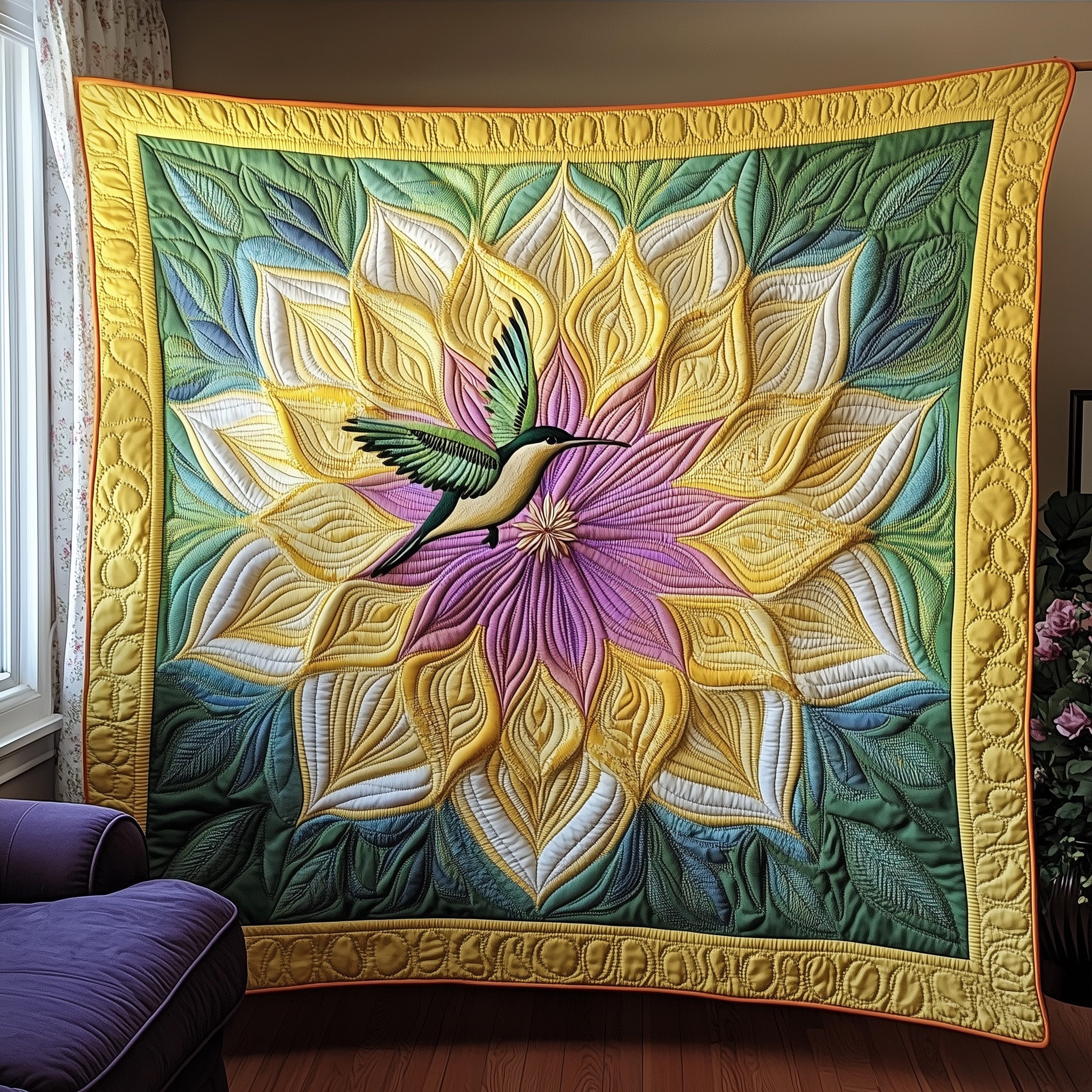 Hummingbird Haven Quilted Blanket Nice Throw BlanketHummingbird Stuff To Buy