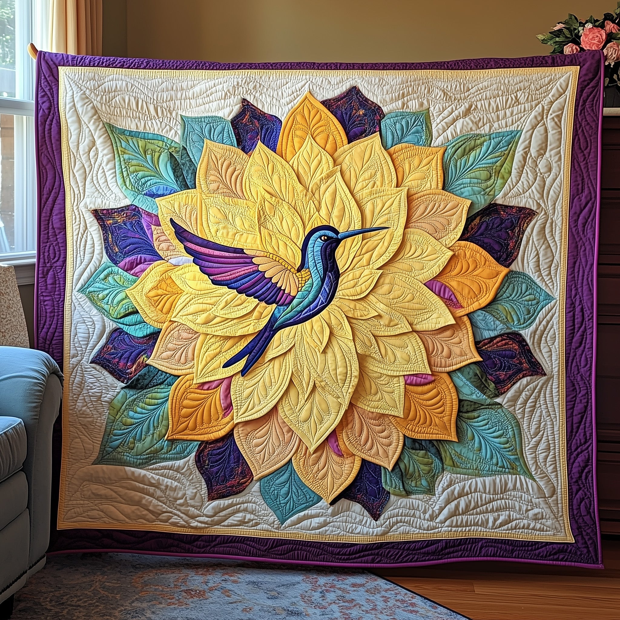 Hummingbird Haven Quilted Blanket Nice Throw BlanketThe Hummingbird Gifts  Christmas