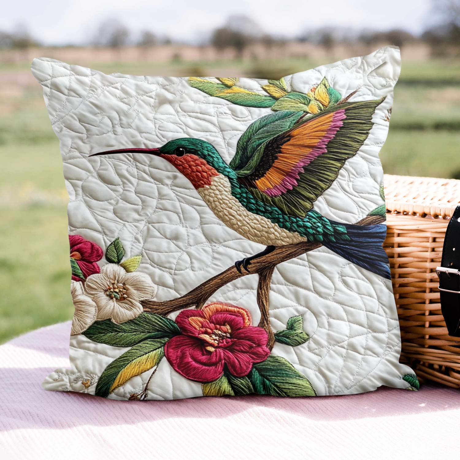 Hummingbird Haven Quilted Pillow Case Decorative Pillow Cases Hummingbird Gifts For Grandma