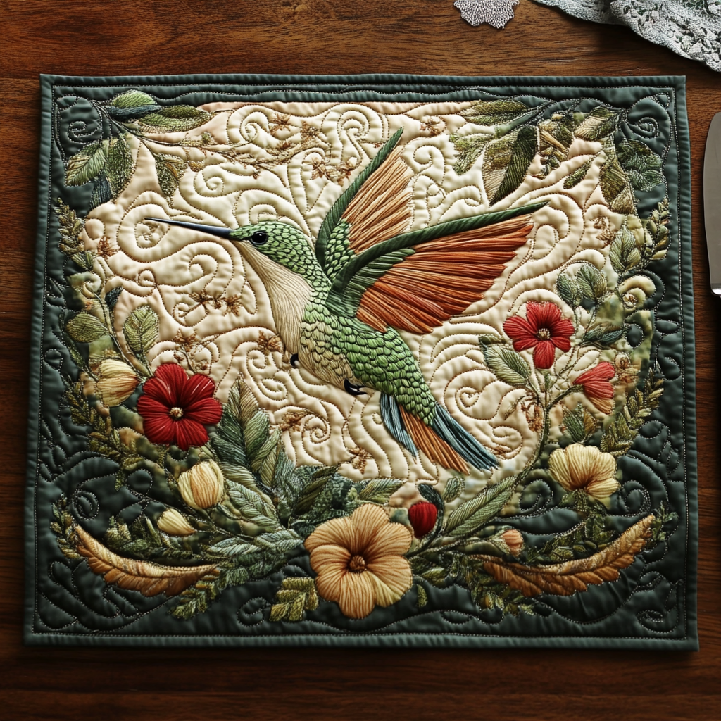 Hummingbird Haven Quilted Place Mat Christmas Kitchen Decor Hummingbird Themed Gifts