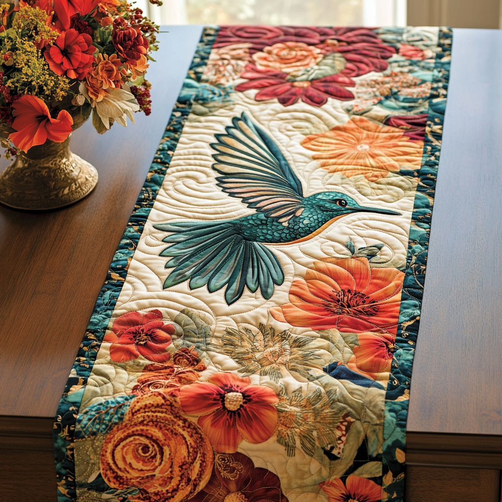Hummingbird Haven Quilted Table Runner Dining Table Ideas Gifts For Hummingbird Lovers