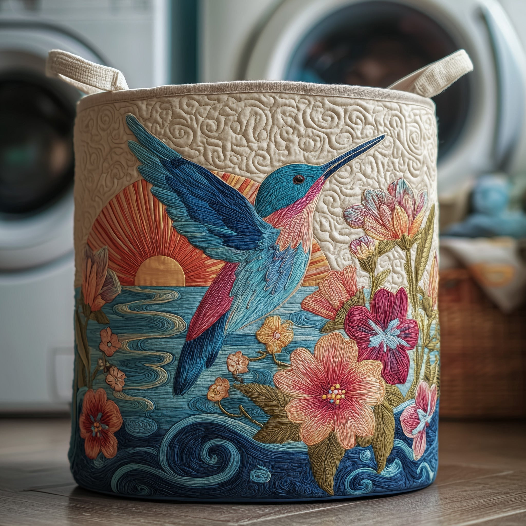 Hummingbird Heaven Quilted Laundry Basket Decorative Laundry Basket Gifts For Friends