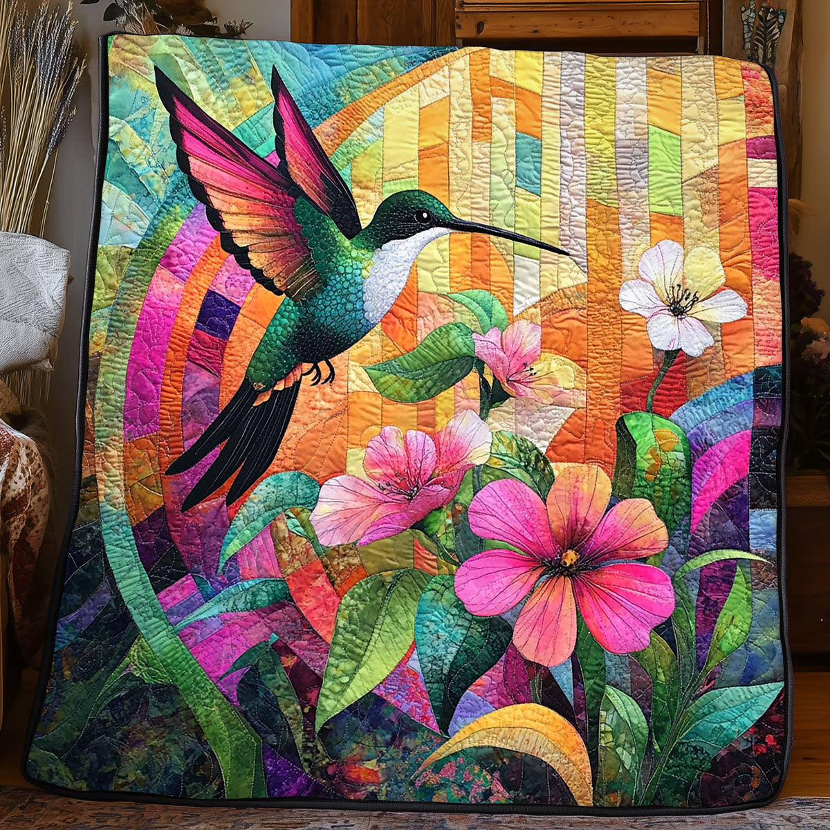 Hummingbird Horizon Quilt Warm and Stylish Quilt Blanket for Winter Nights