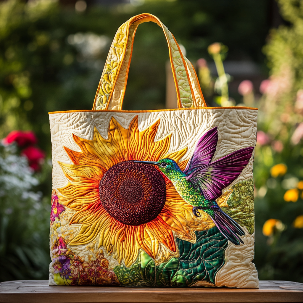 Hummingbird Joy Quilted Tote Bag Beautiful Hummingbird Gifts