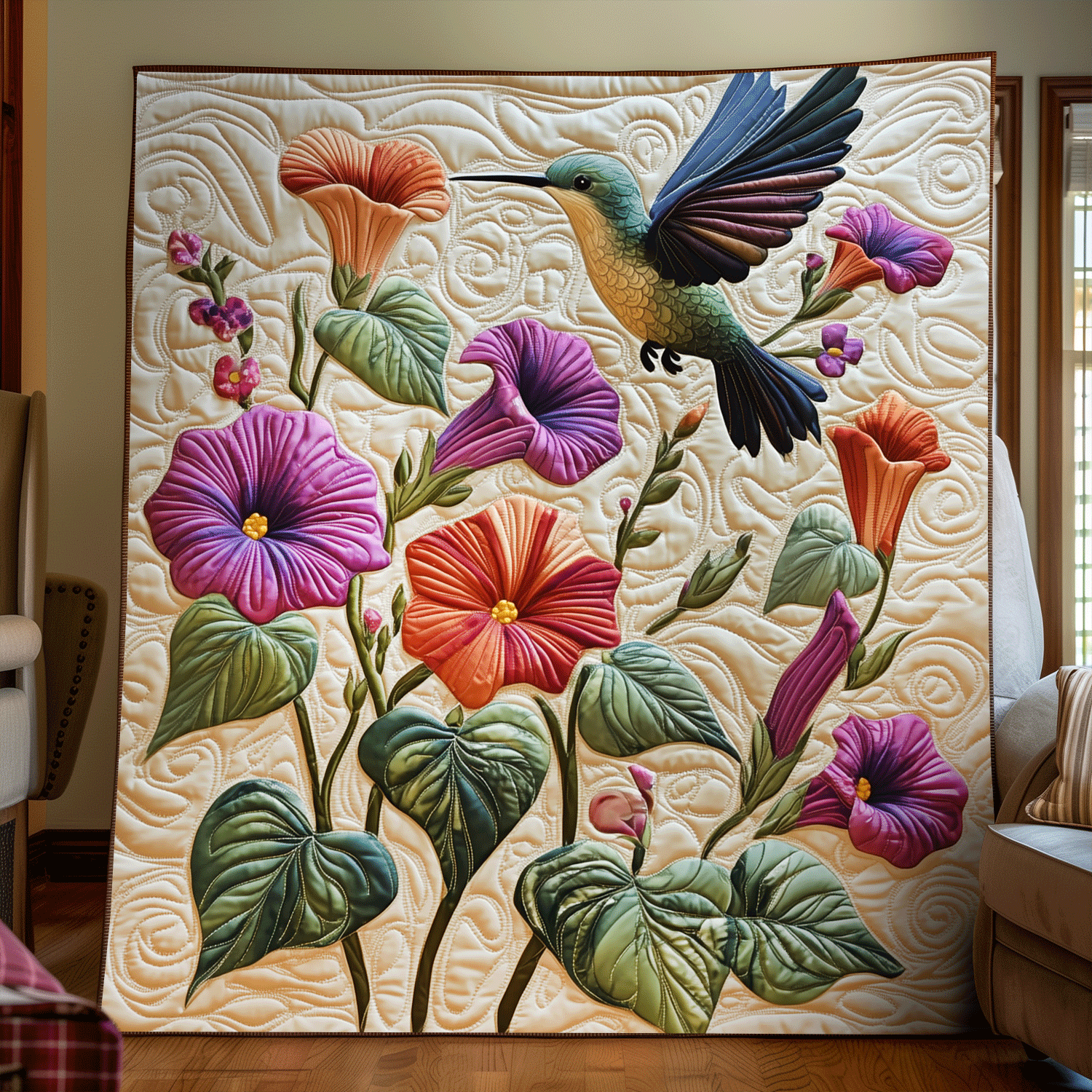 Hummingbird Kiss Quilted Blanket Gifts For Hummingbird Lovers