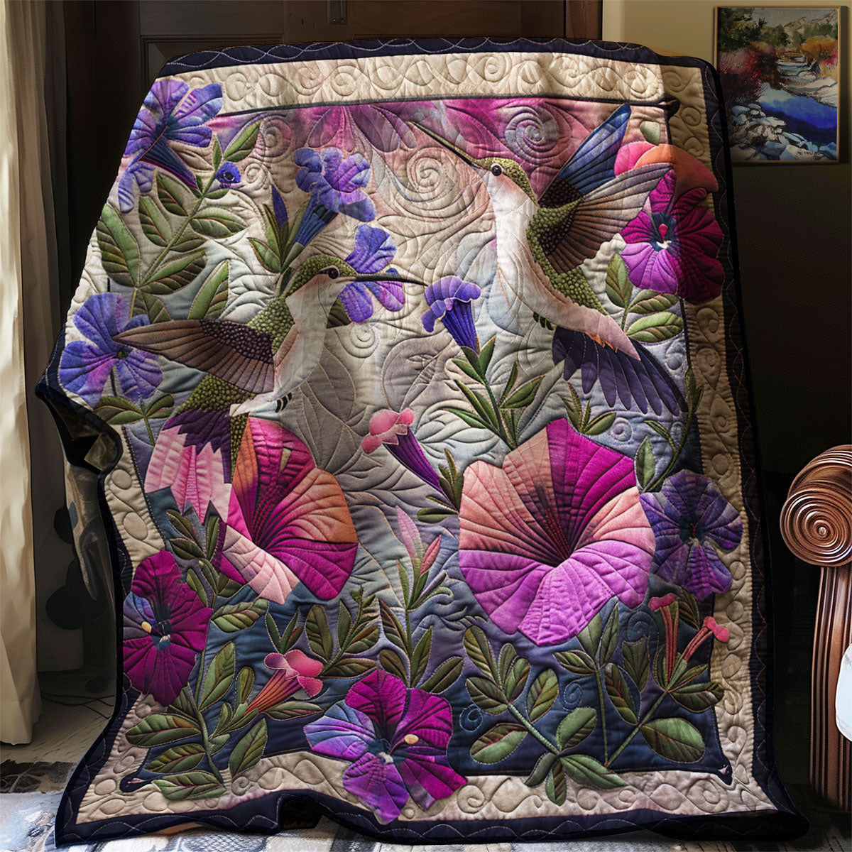 Hummingbird Lovers Quilt Blanket Winter Blanket Snowman Gifts For Adults