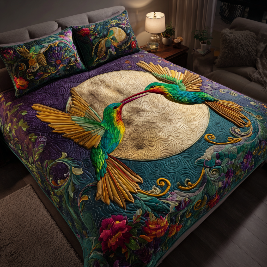 Hummingbird Magic Quilted Bedding Set Holiday Duvet Covers Great Hummingbird Lover Gift Ideas