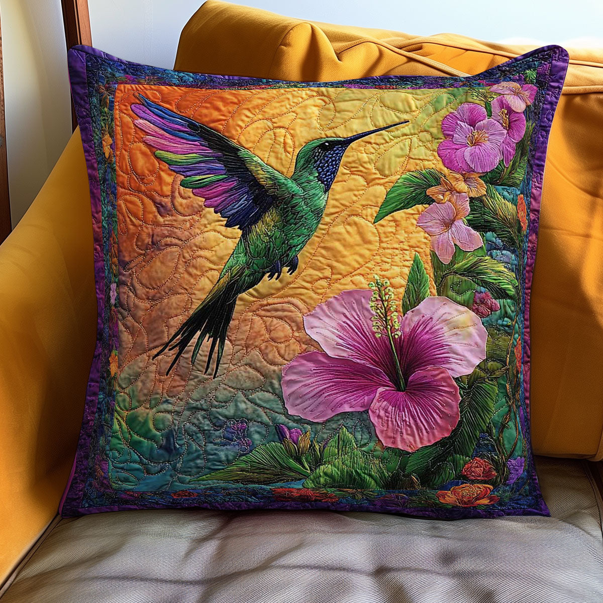 Hummingbird Magic Quilted Pillow Case Hummingbird Themed Pillows Mummy Gifts From Daughter