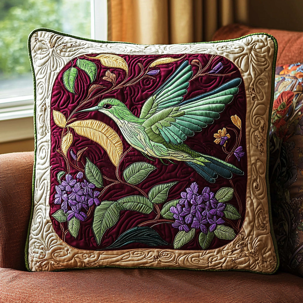 Hummingbird Melody Quilted Pillow Case Best Hummingbird Christmas Gifts 