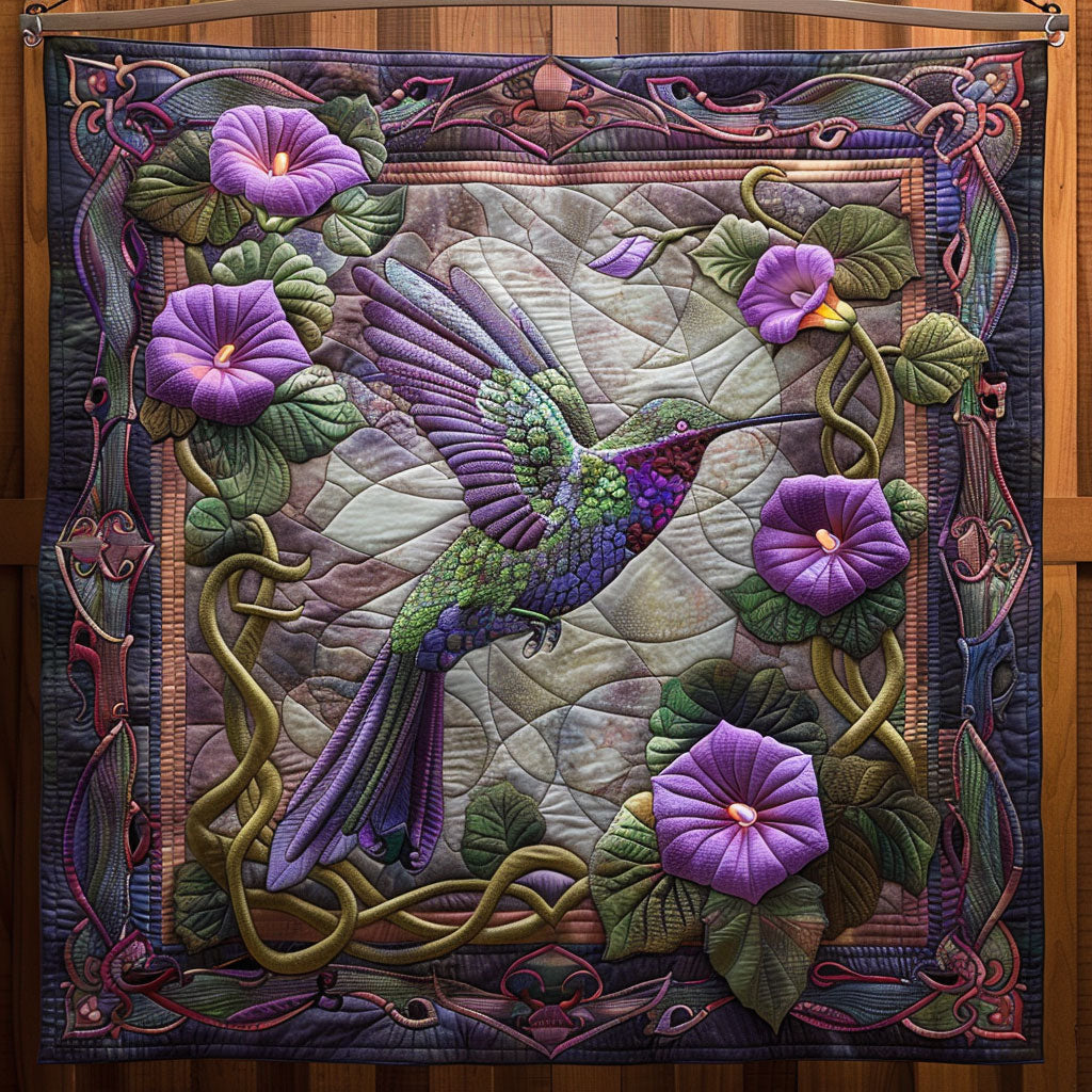 Hummingbird Mystic Bloom Quilt Cozy Quilt Blanket for Winter Relaxation