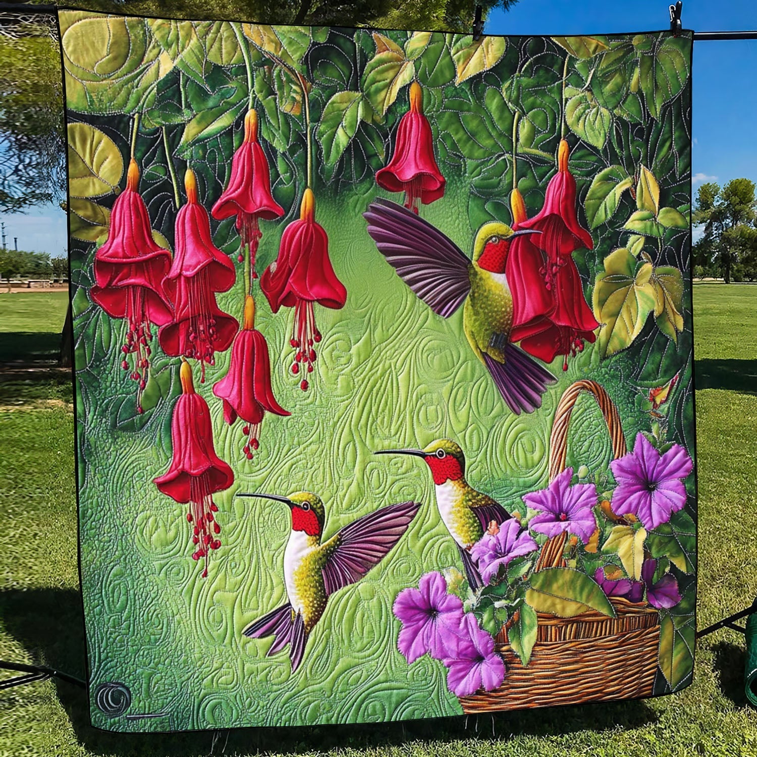 Hummingbird Nest Quilted Blanket Best Throw Blanket Hummingbird Feeder Gift