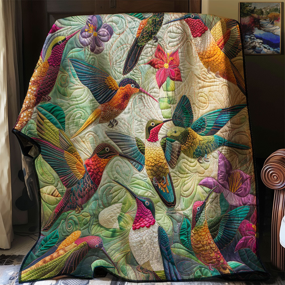 Hummingbird Paradise Quilt Blanket Christmas Throw Blanket Jesus Gifts For Christmas