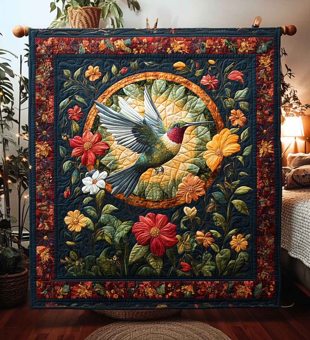 Hummingbird Paradise Quilted Blanket Gifts For Hummingbird Lovers