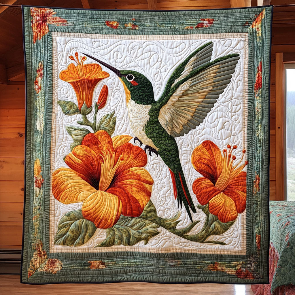 Hummingbird Quilt Blanket Fall Throw Blanket Ideal Holiday Hummingbird Lover Presents