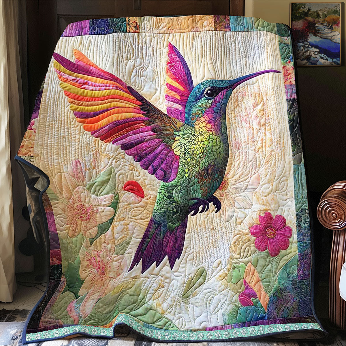 Hummingbird Quilt Blanket King Size Blanket Best Presents For Mum Christmas