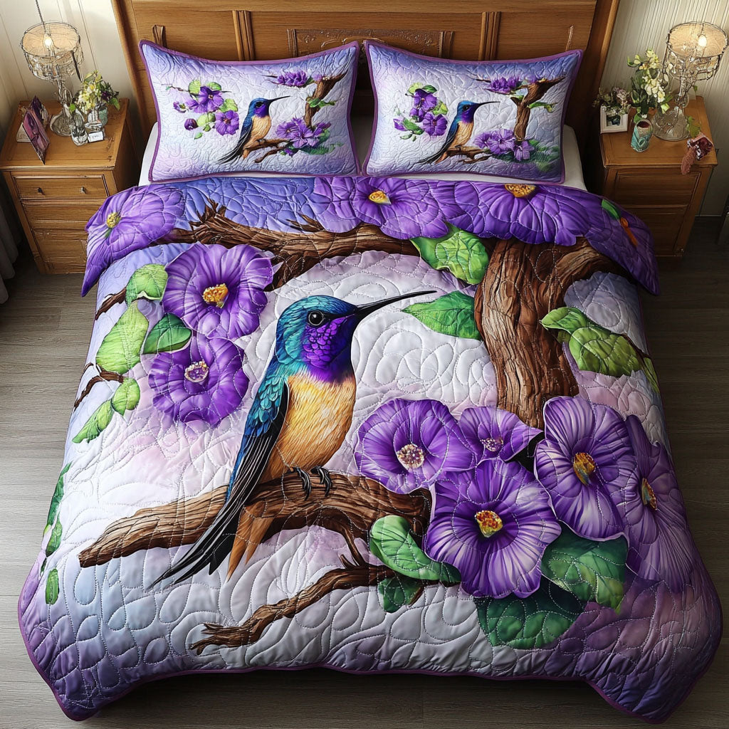 Hummingbird Quilted Bedding Set Christmas Duvet Cover Best Gifts For Hummingbird Lovers