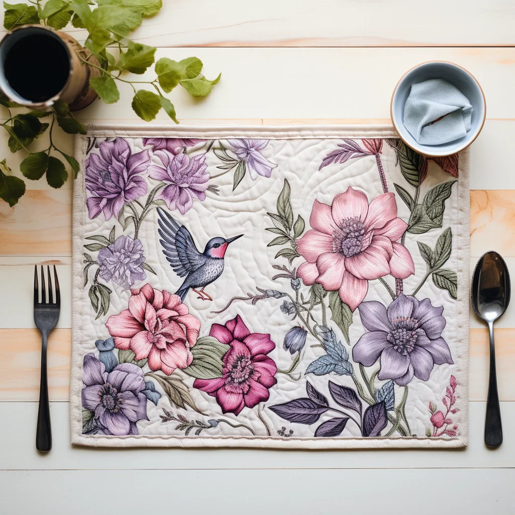 Hummingbird Quilted Placemat Holiday Placemats Great Father's Day Gifts