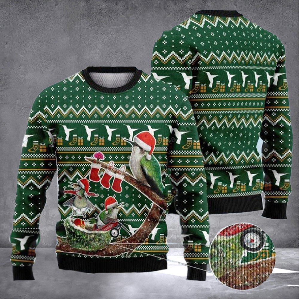Hummingbird Ugly Christmas Sweater 2024 Xmas Hummingbird Sweater Gifts For Dude