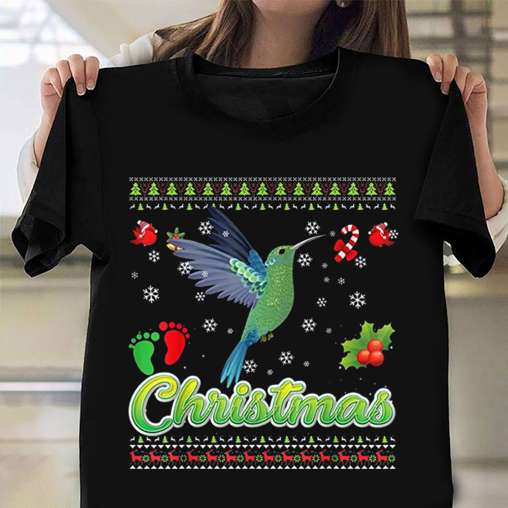 Hummingbird Ugly Christmas Sweater T-Shirt Hummingbird Lover Xmas Clothing Men Women